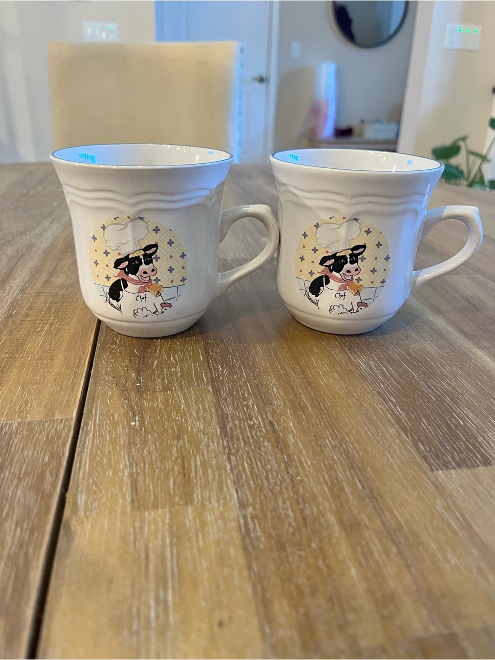 White Cow-Print Ceramic Coffee Mugs - Set of 2